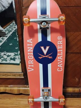 Virginia Cavaliers Skateboard - Orange Navy White